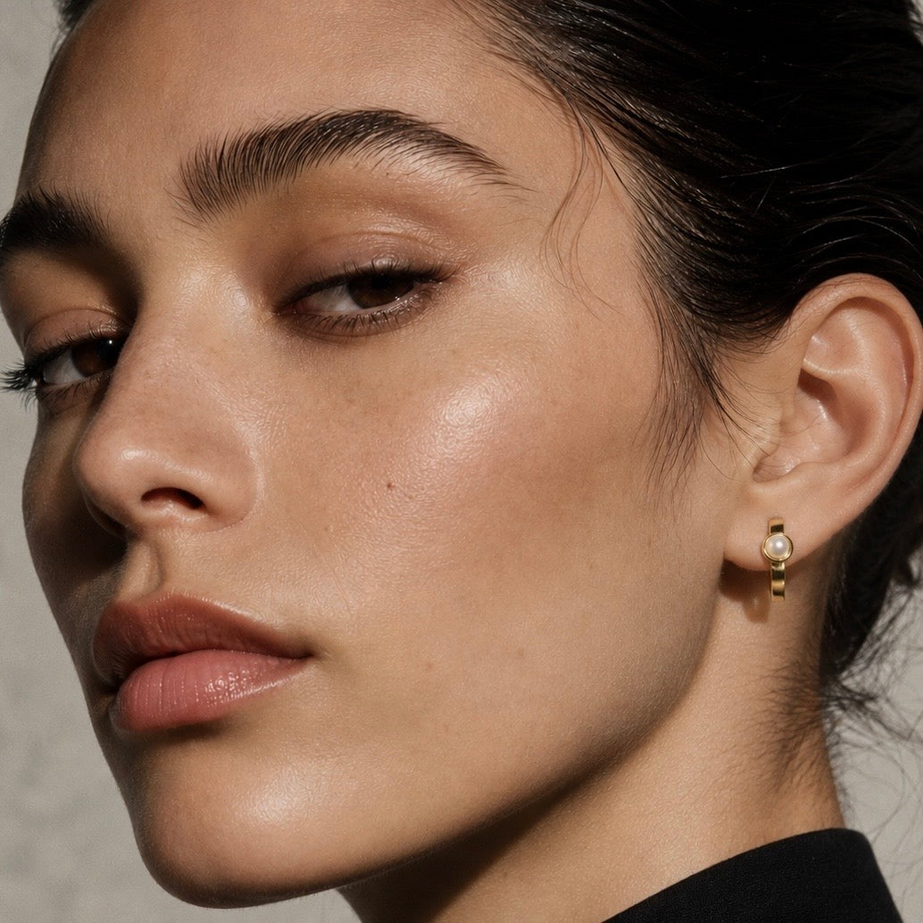 Maeve Pearl Huggie Earrings