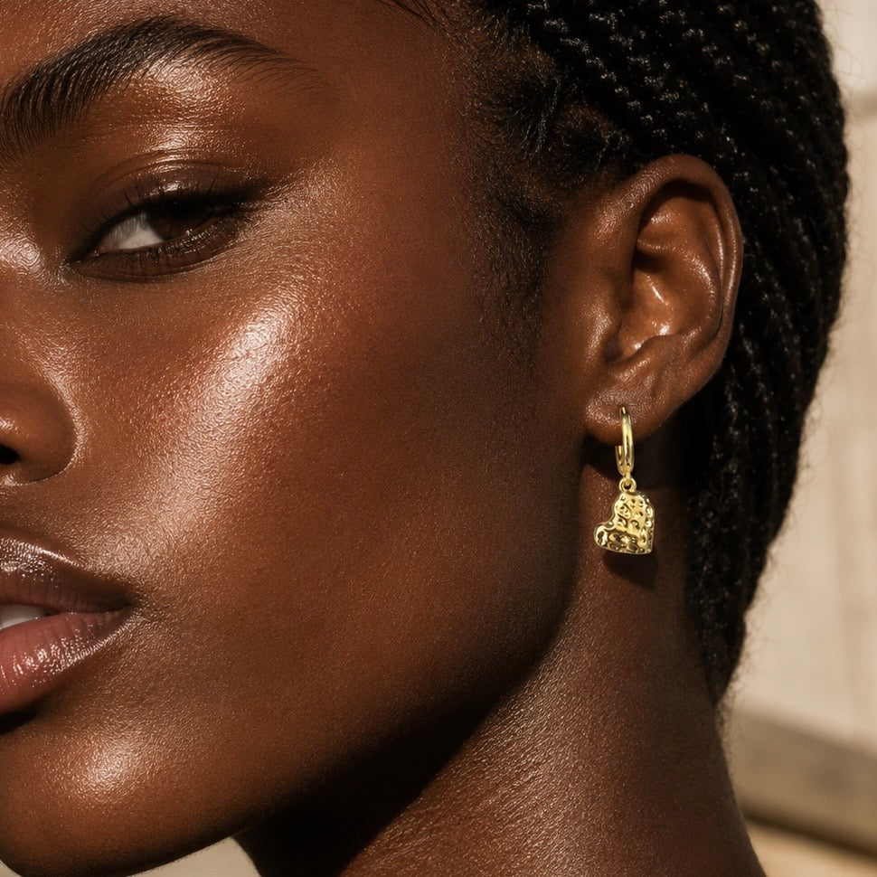 Juliet Heart Hoop Earrings