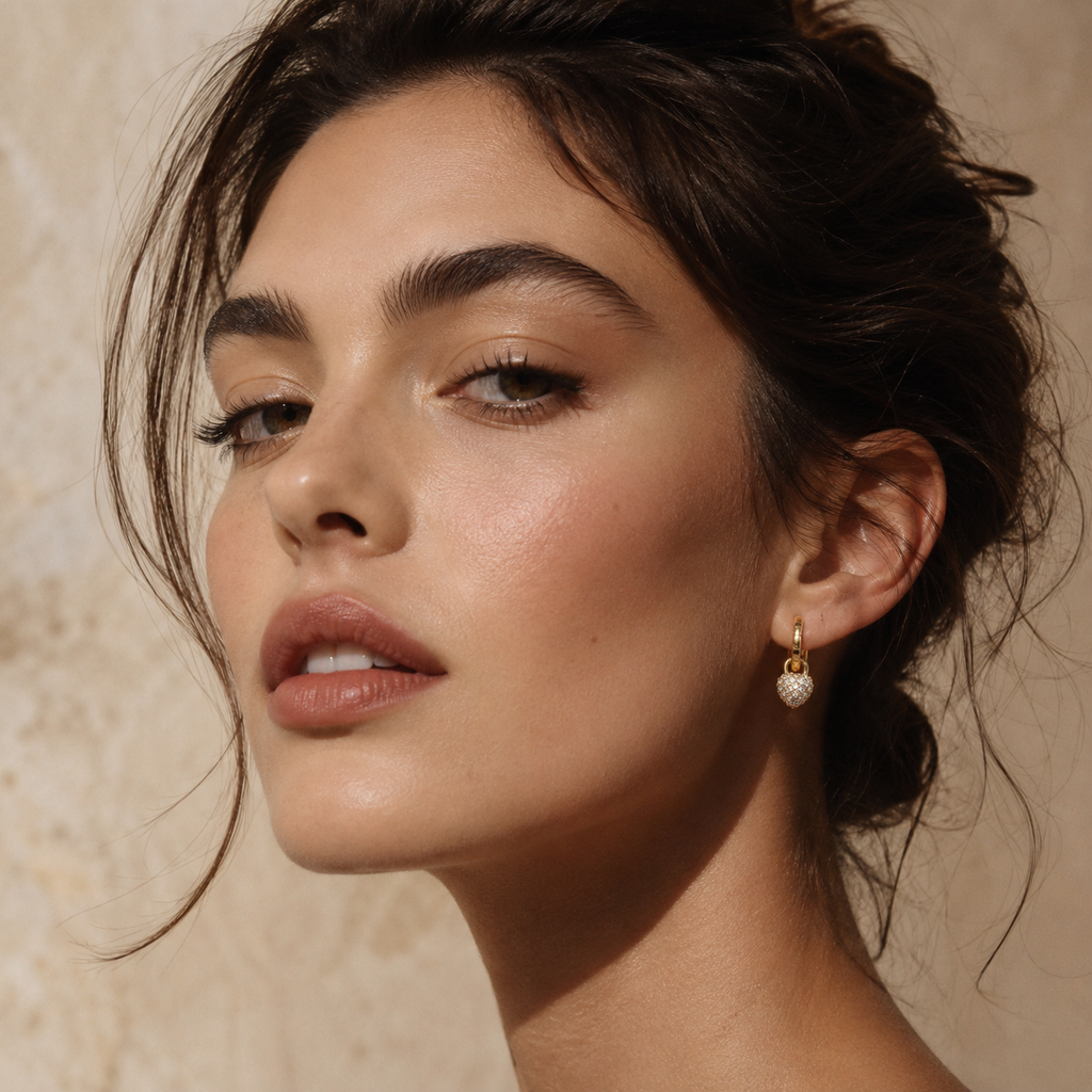 Odette Heart Hoop Earrings