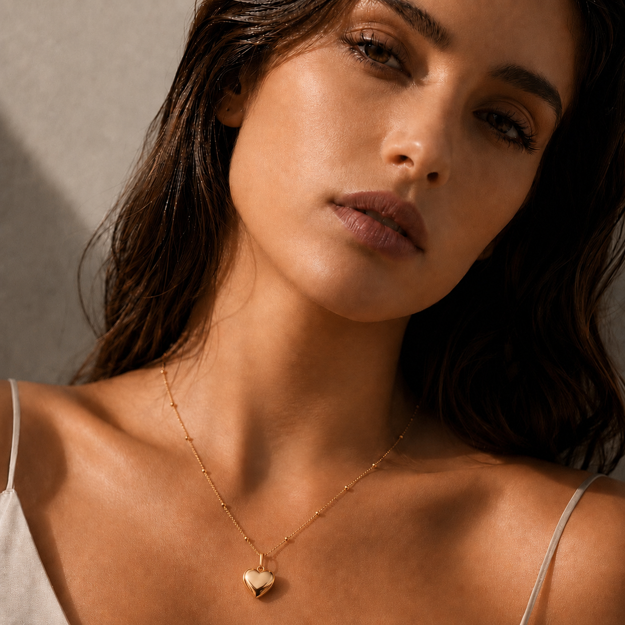Valentina Puffed Heart Necklace