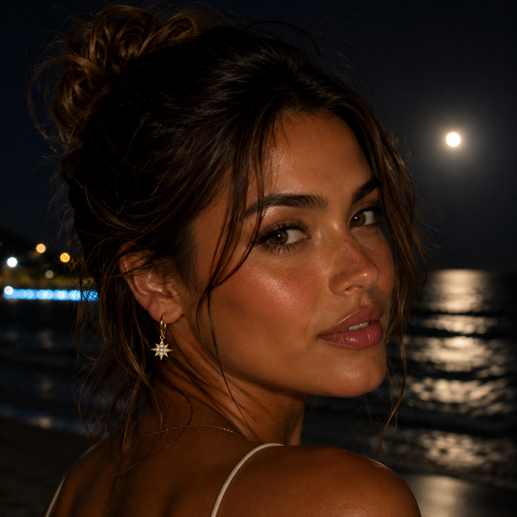 Solene Star & Moon Hoop Earrings