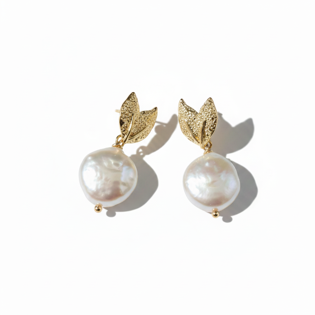 Baroque Pearl Earrings Editorial Angle