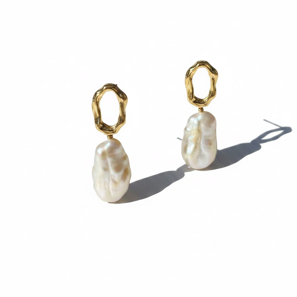 Baroque Pearl Earrings — Editorial Depth