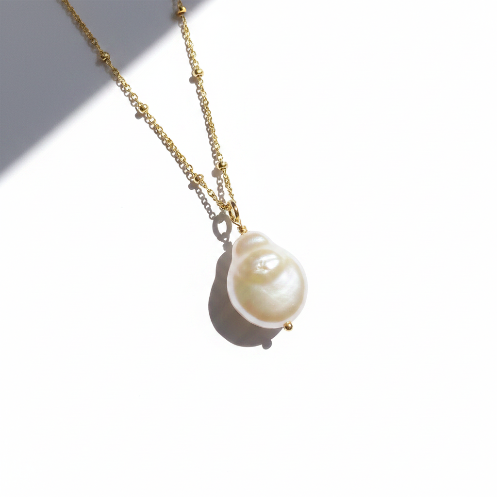 Baroque Pearl Pendant Necklace Editorial