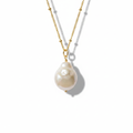 Baroque Pearl Pendant Necklace — White Background Editorial