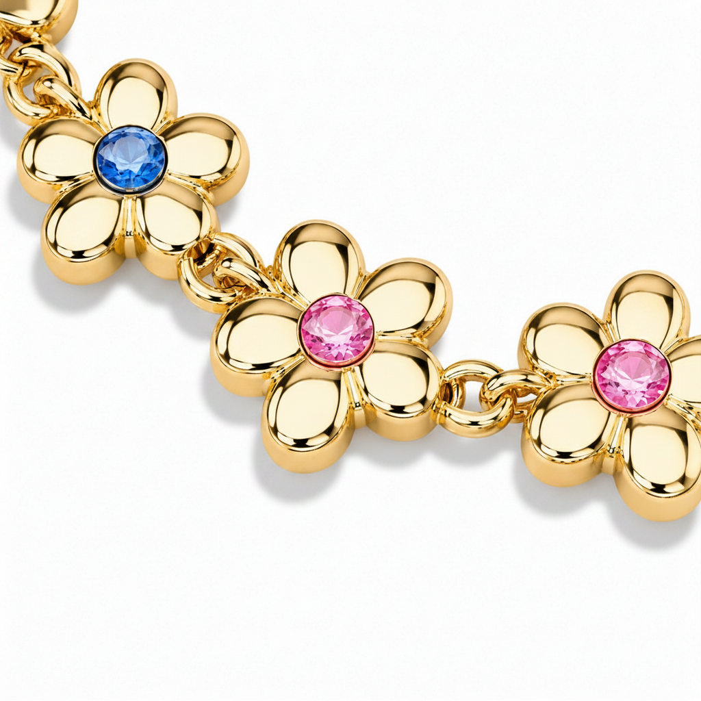 Gold Flower Bracelet Editorial