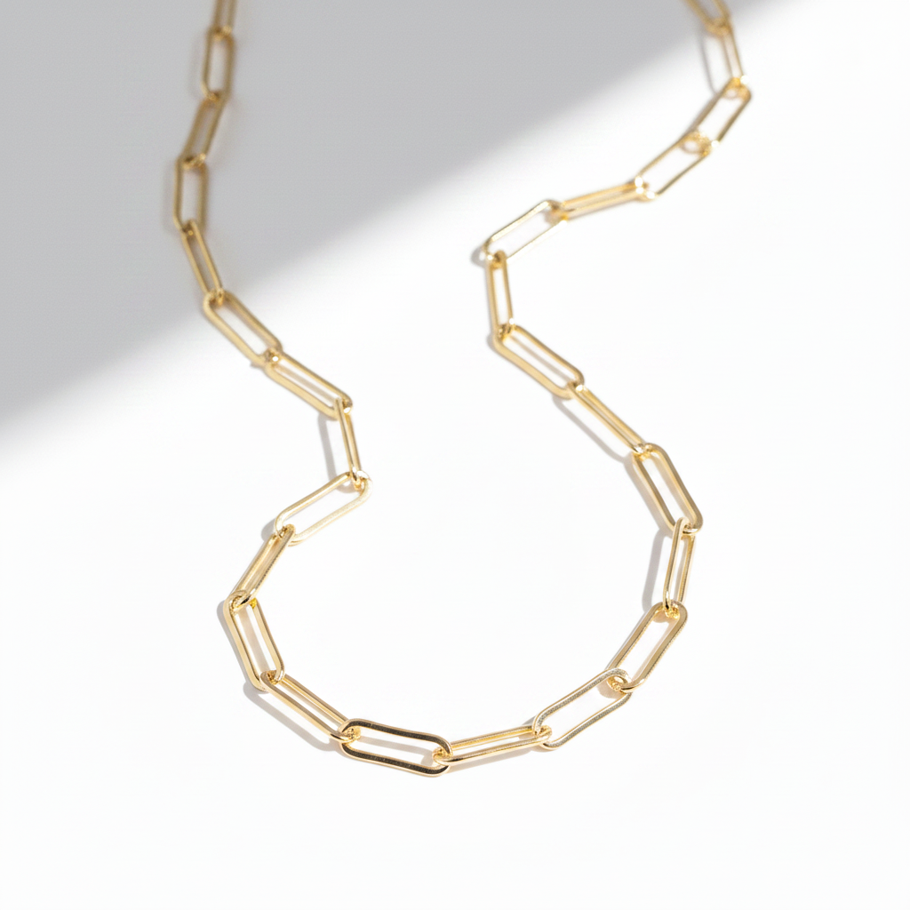 Gold Paperclip Chain — Alternative Position
