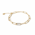 Gold Paperclip Chain Bracelet – White Background