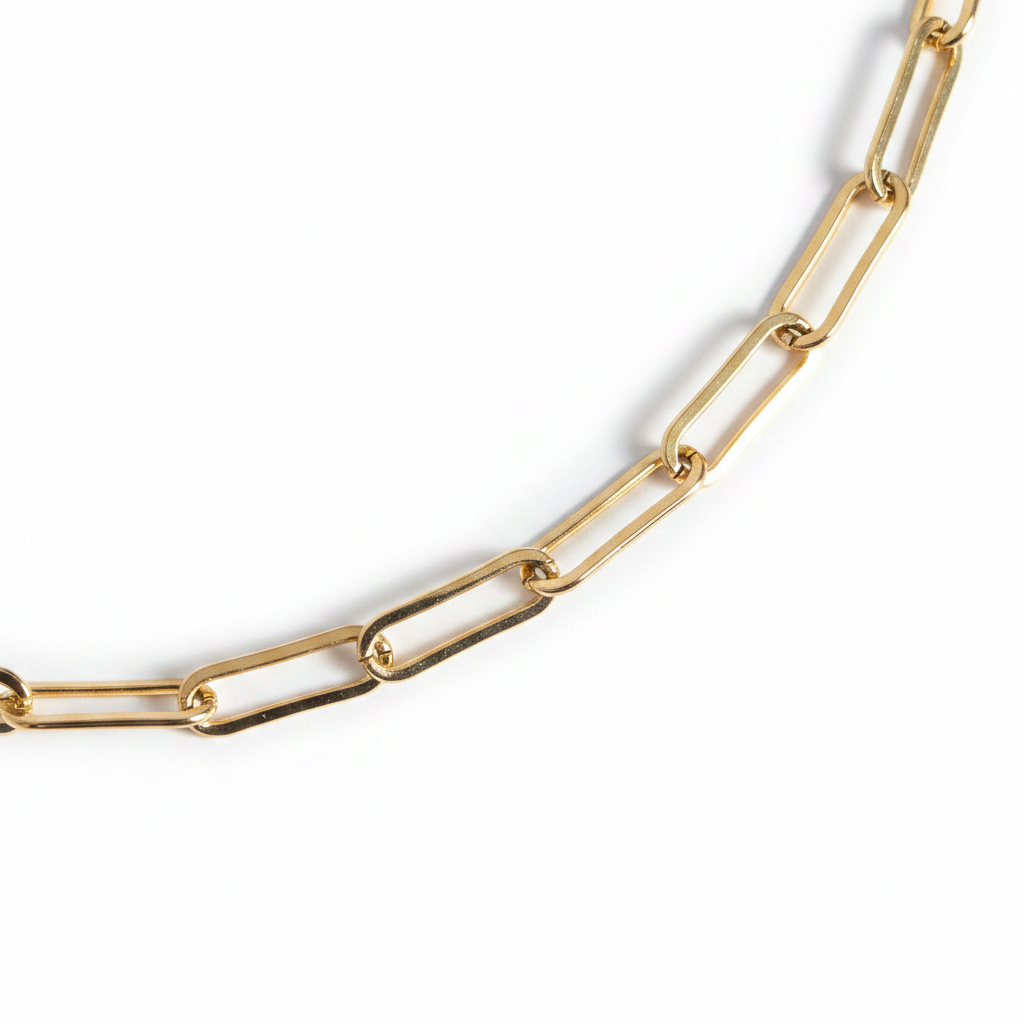 Gold Paperclip Chain – Cropped, No Ends