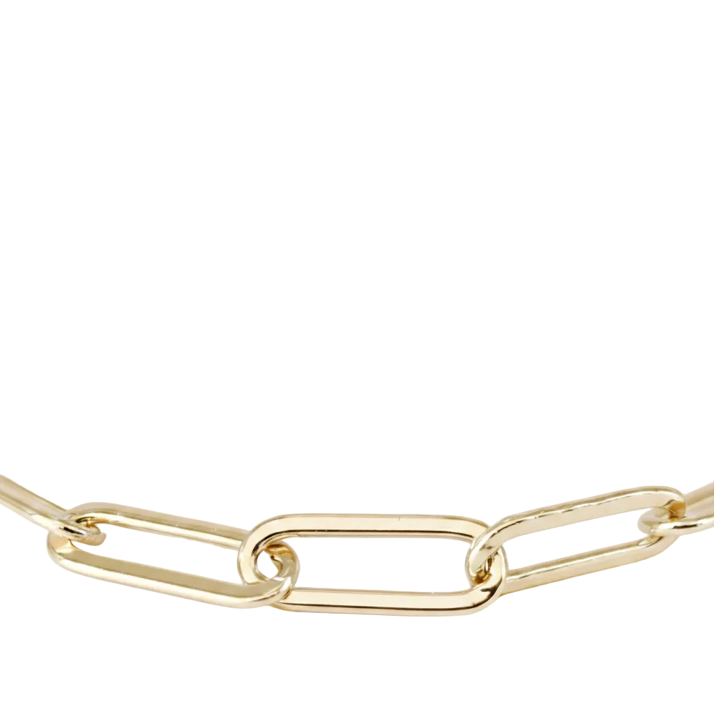 Gold Paperclip Chain – #F8F9FA Background