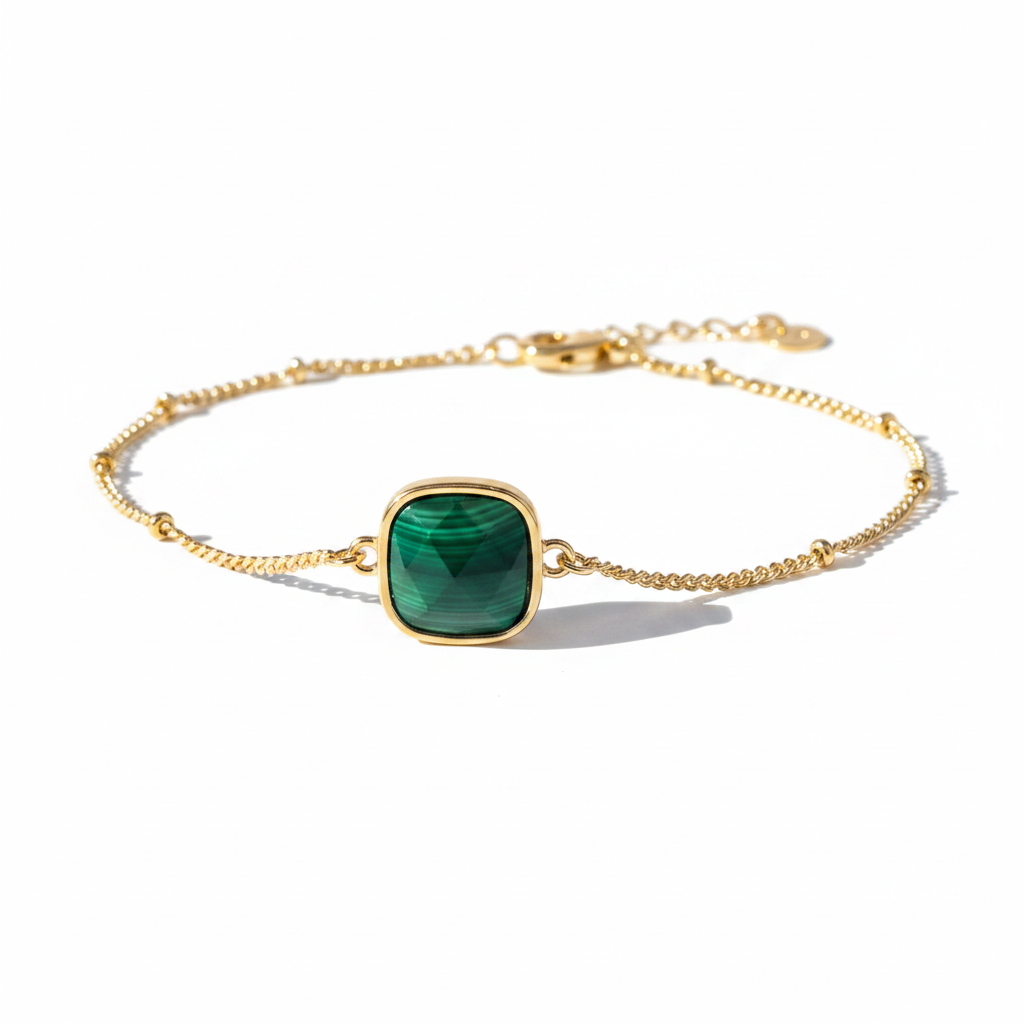 Malachite Gold Bracelet – Side View