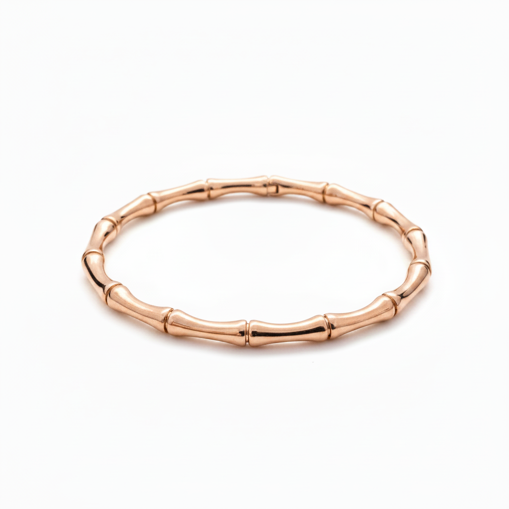 Rose Gold Bamboo Bangle – Square