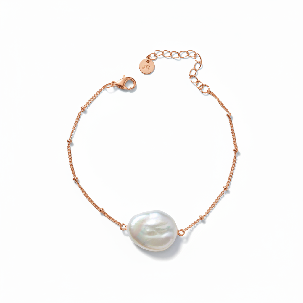 Rose Gold Baroque Pearl Bracelet