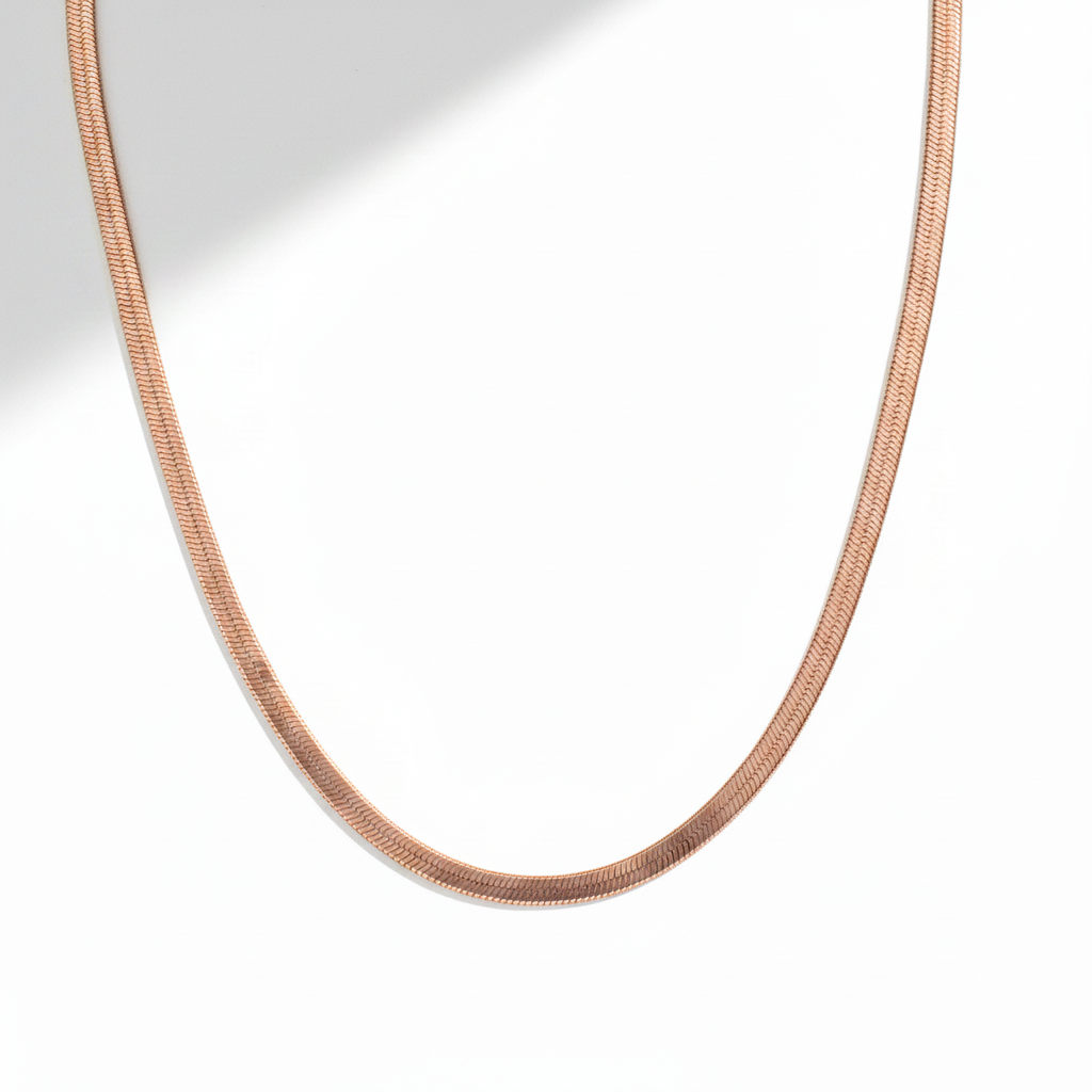 Rose Gold Herringbone Chain