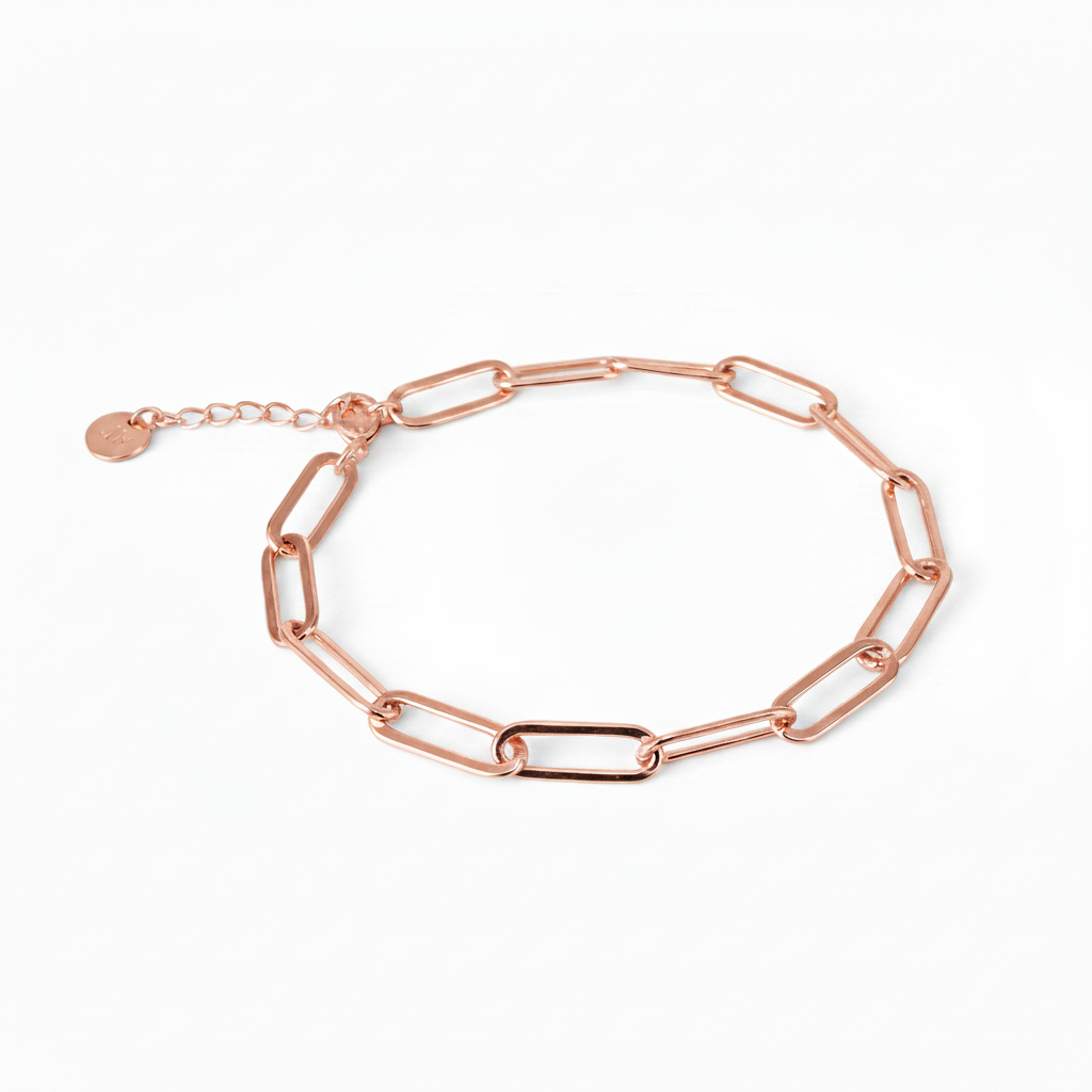 Rose Gold Paperclip Chain Bracelet