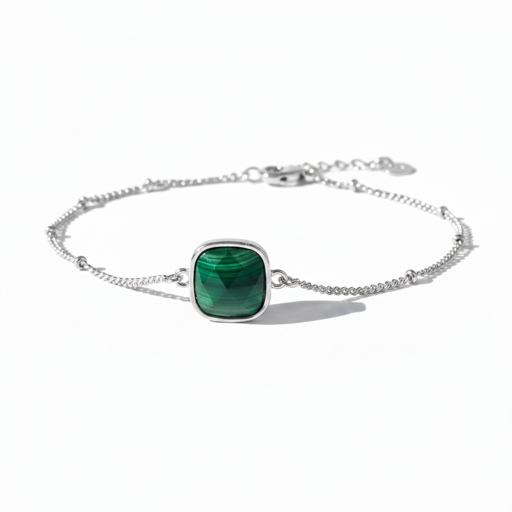 Silver Malachite Bracelet